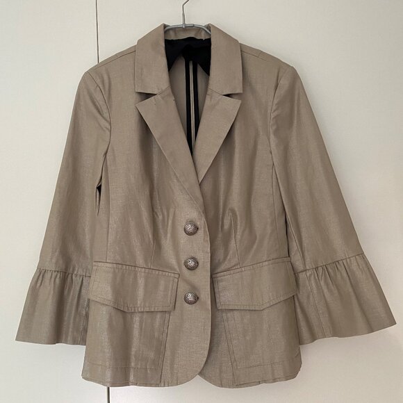 Veste beige légèrement lustrée, très chic - Picture 1 of 5